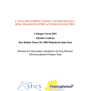 Colloque L’analyse de l’impact dans l’action sociale : documents de synthèse